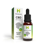 Verpackung: Hempamed CBD Öl für Hunde mit Lachs, Detailansicht der Produktbox.