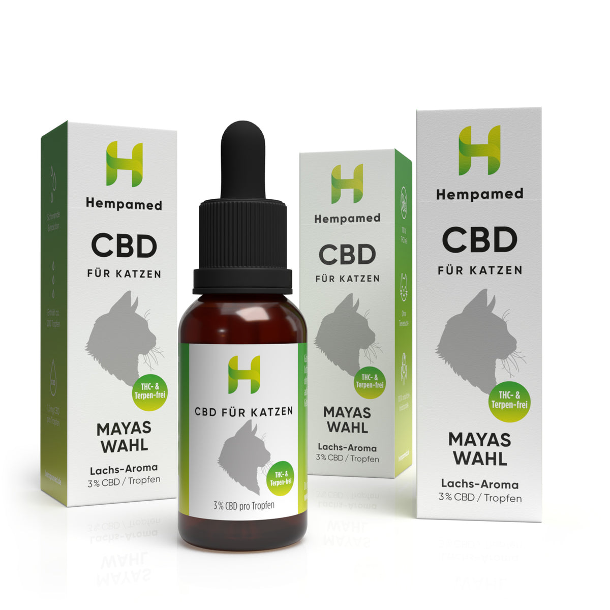 3x Premium CBD Öl für Katzen 3 % (Lachs-Aroma)