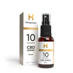 Verpackung: Hempamed Gold CBD Mundspray 10%, Produktbox und Sprühflasche im Detail.
