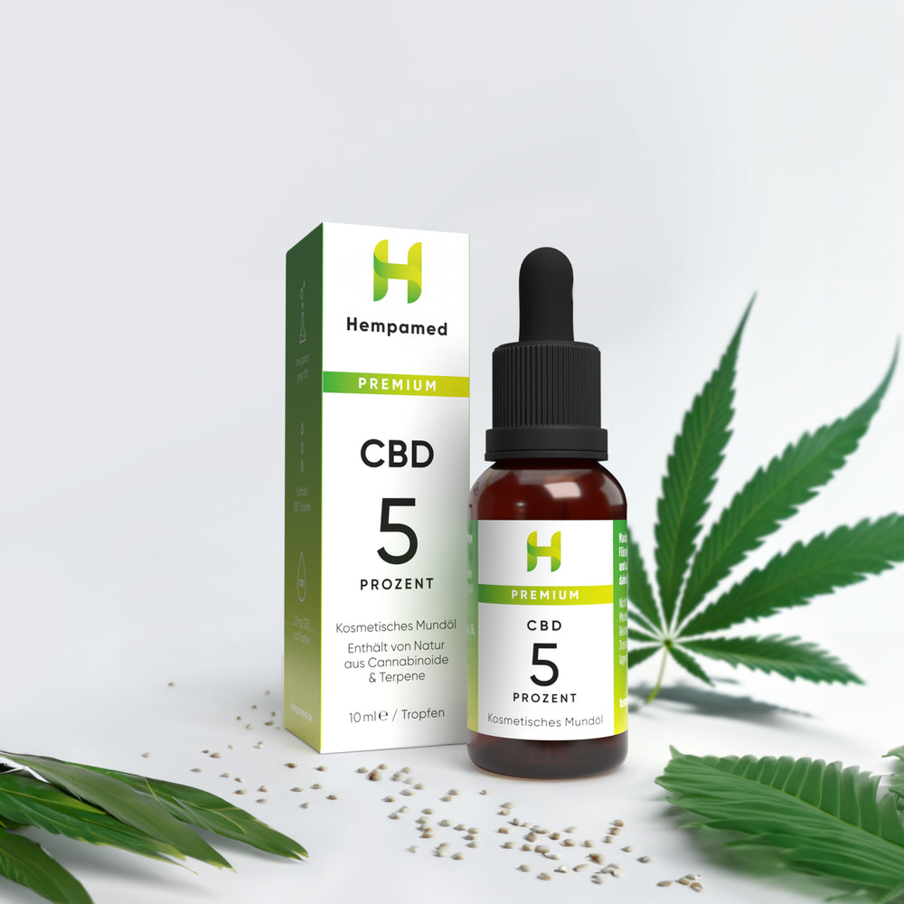 Hanfpflanzen für Hempamed Premium CBD Öl 5%, natürliche Inhaltsstoffe im Mittelpunkt.